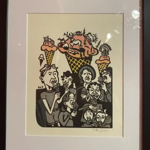 Ice Cream Eaters (Woodcut Print) by Andrew Long Furse