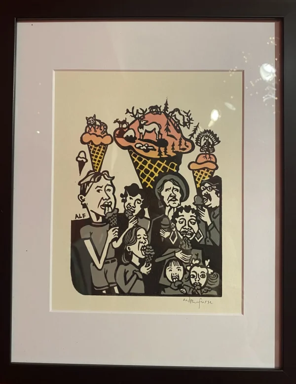 Ice Cream Eaters (Woodcut Print) by Andrew Long Furse