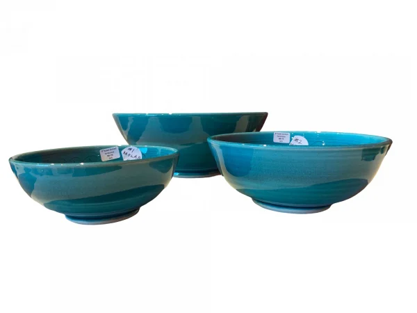 5'' Bowl Etched Turquoise by Matin Malikzada - Image 2