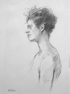 Girl with the Dark Wavy Hair by Anthony Antonios