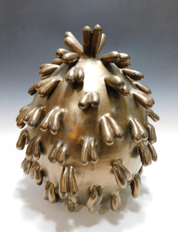 Weeping Bronze Double Sac Jar by Donna Namnoum
