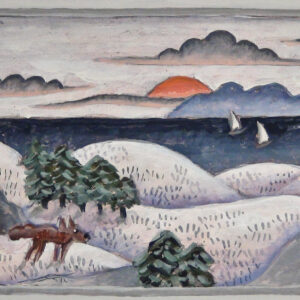 Snowy Landscape with 2 Foxes by Thomas McKnight