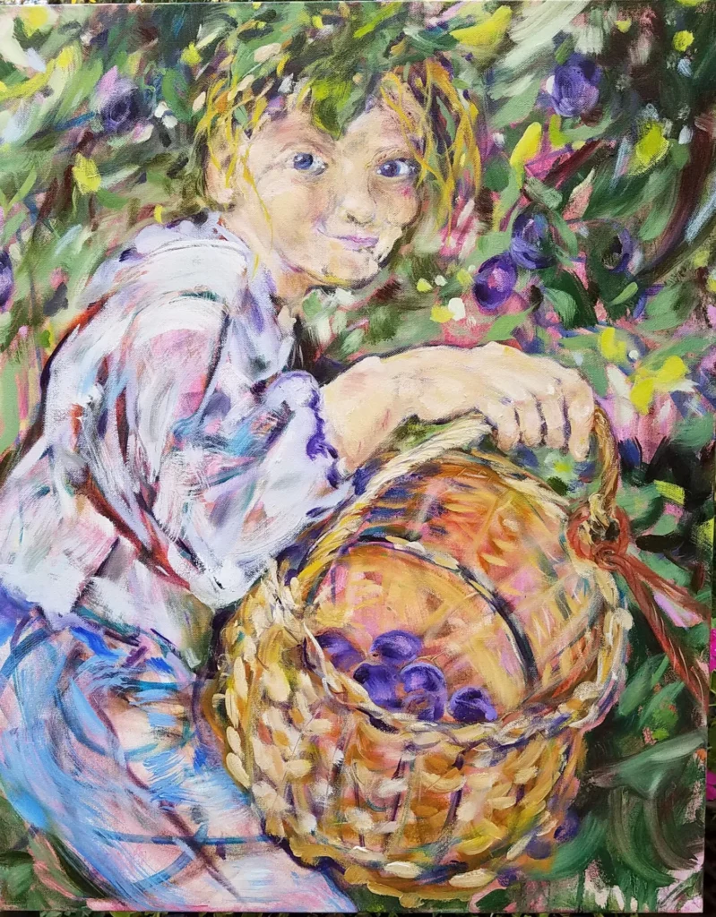 Margaret Picking Plums